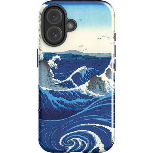 View of the Naruto whirlpools at Awa by Hiroshige iPhone 16 Impact Case